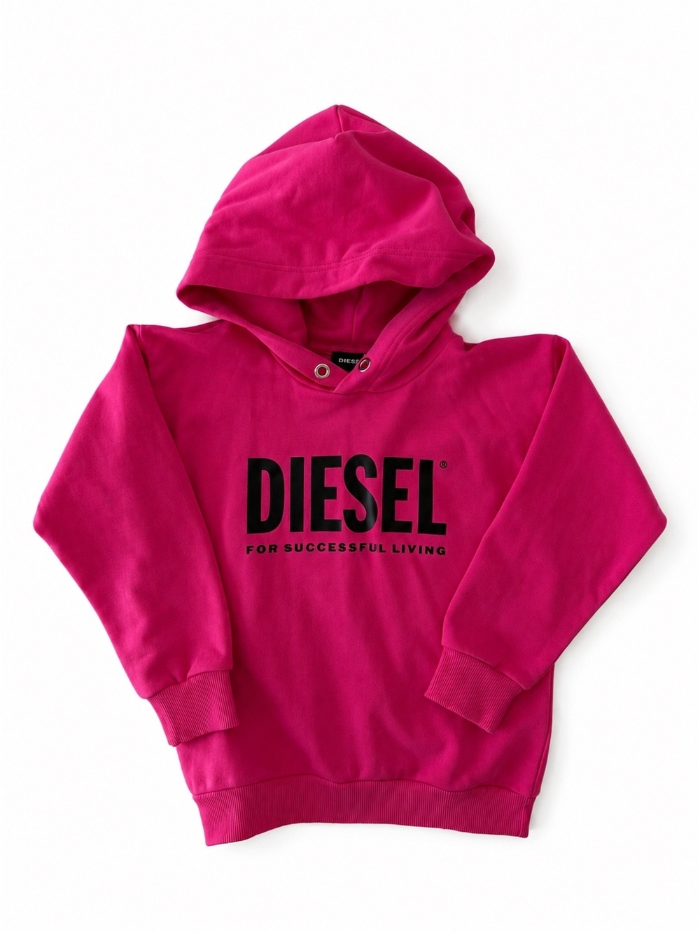 Diesel Girls Pink Logo Hoodie Sweatshirt Size 8 Years